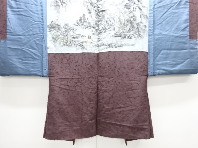 JAPANESE KIMONO / ANTIQUE MENS HAORI / SILK / HIGE TSUMUGI / PEOPLE IN THE PAST (lining)